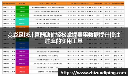 竞彩足球计算器助你轻松掌握赛事数据提升投注胜率的实用工具
